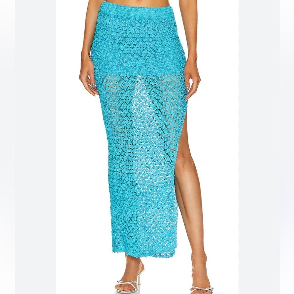 NWT SER.O.YA Sandy Crochet Skirt in Turquoise - Picture 7 of 8